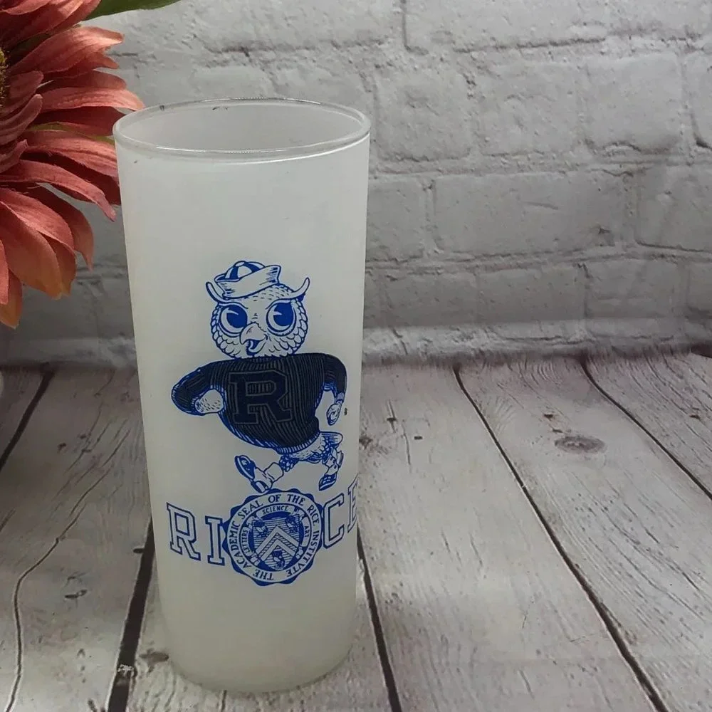 Vintage Rice owls frosted tumbler collegiate